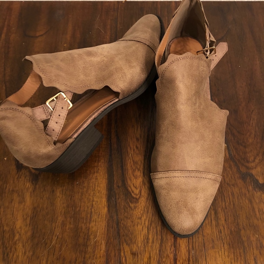 Tan booties perfect for Fall